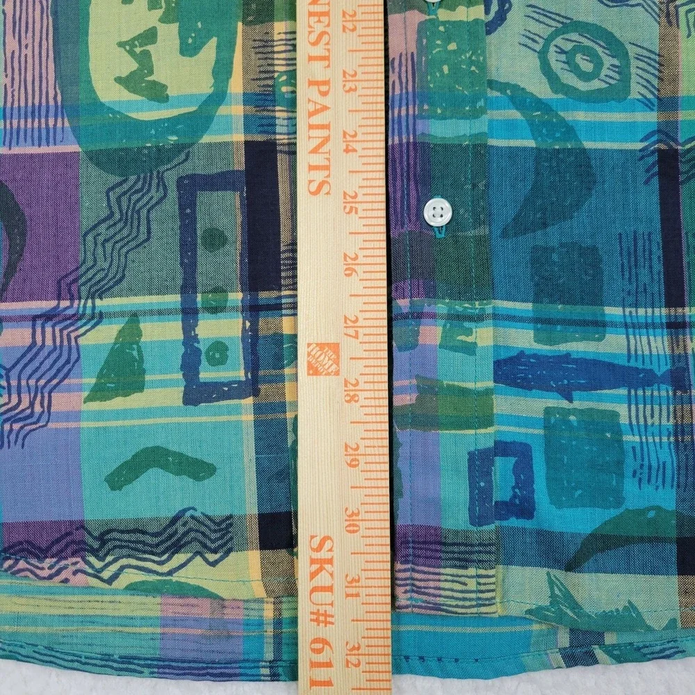 Vintage Native Habitat Planet Earth Hawaiian Shirt Mens‎ Large L Geometric L